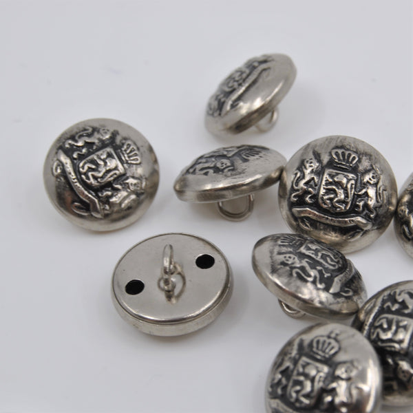 Button - Silver Coat of Arms – 15mm